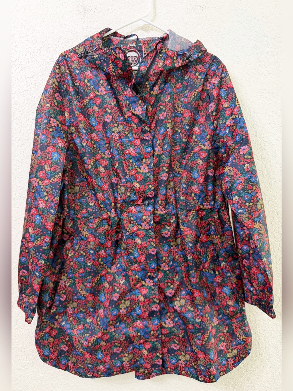 Joules Golightly Waterproof Packaway Jacket - Navy Ditsy Floral Size- US14